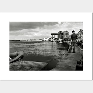 Fishing at Wells next the Sea Harbour, Norfolk, UK Posters and Art